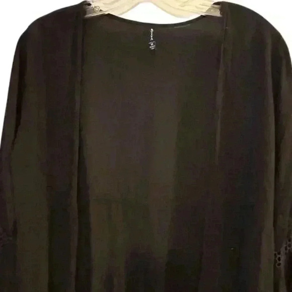 RAVIYA Women's Black Tiered Kimono Coatigan Size M Long Sleeve Casual - Picture 8 of 11